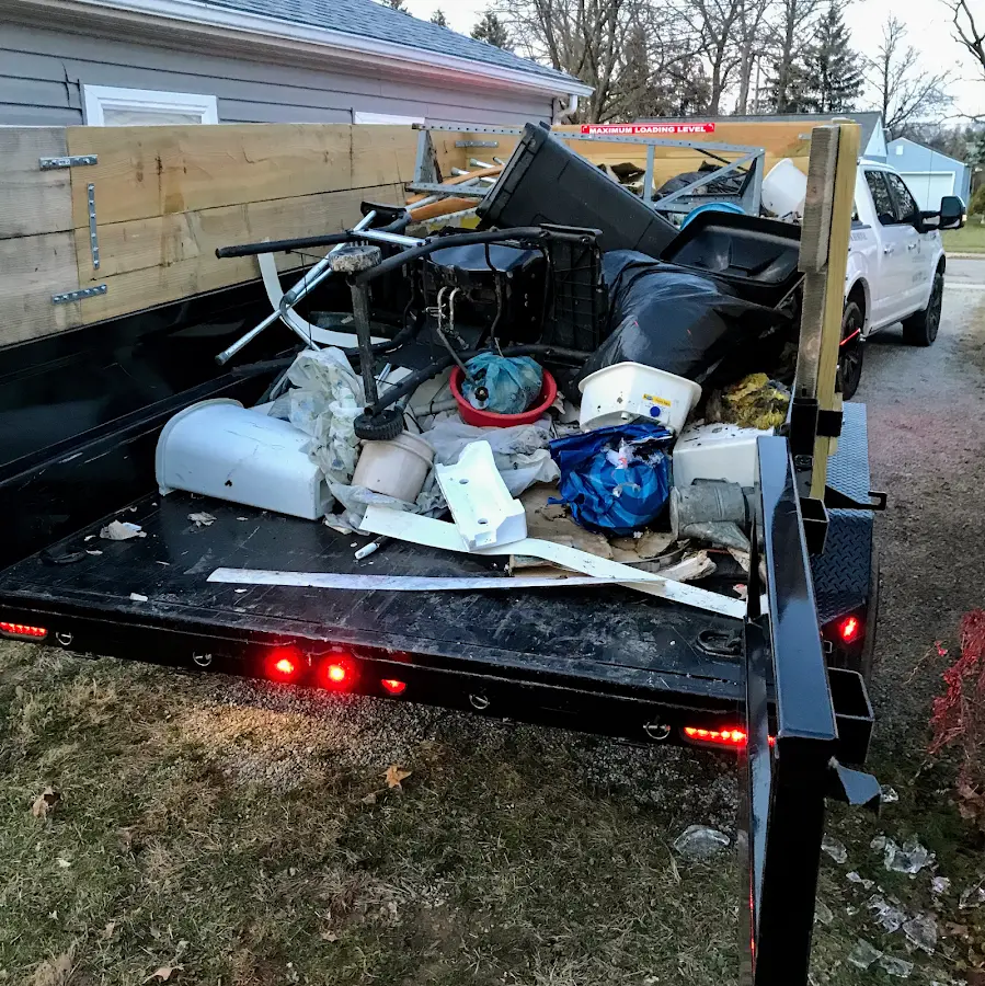 Roll-off dumpster delivered to a residential driveway in Bellefontaine